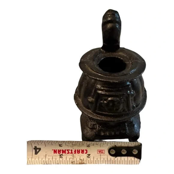 vintage mini cast iron stove Black Dollhouse Miniature - Picture 6 of 6
